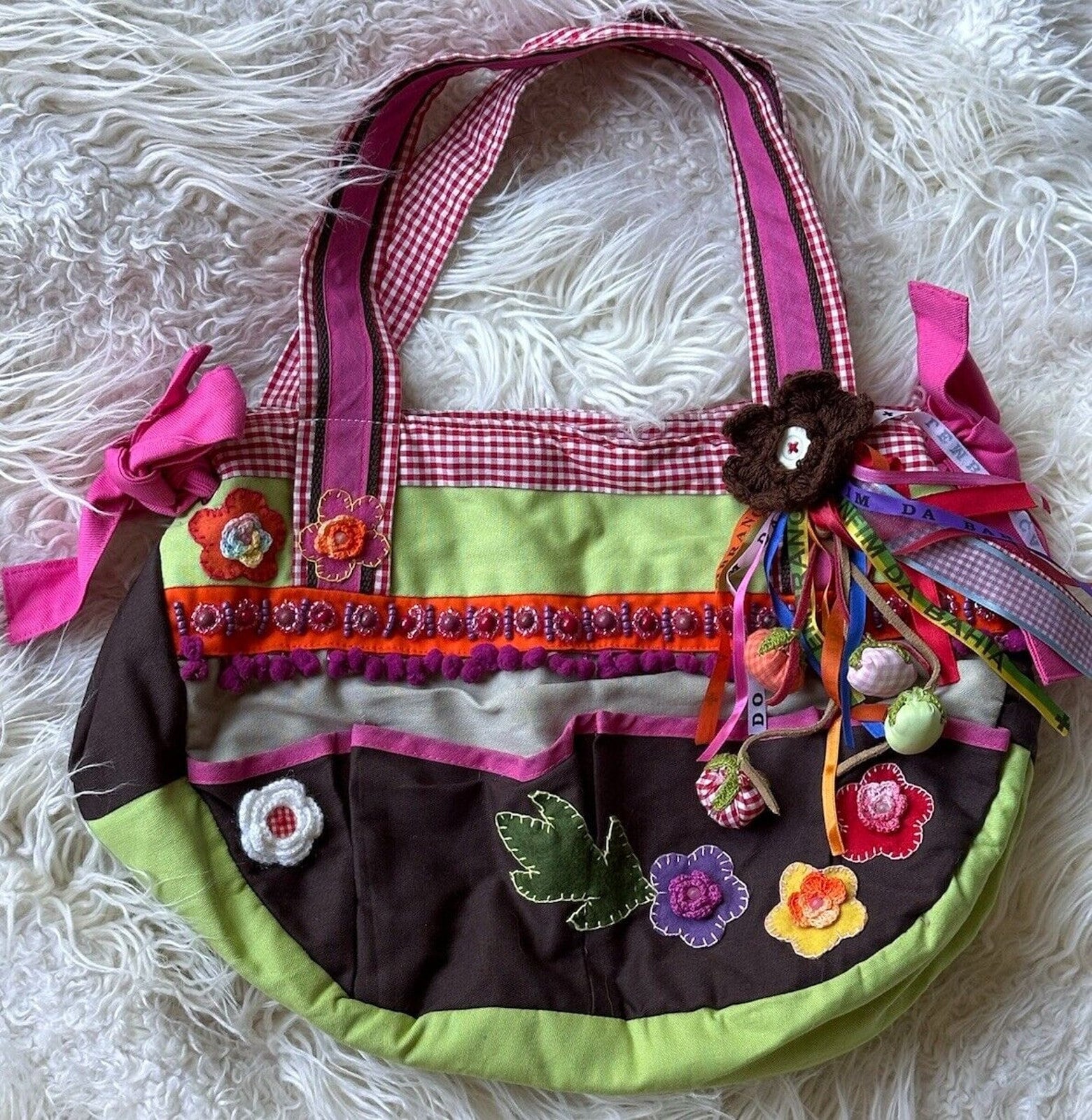 Knit Floral Backpack Handbag Handmade Crochet Boho Festival Colorful Bag &Wallet il_fullxfull.5836332991_g61h.jpg main image 4