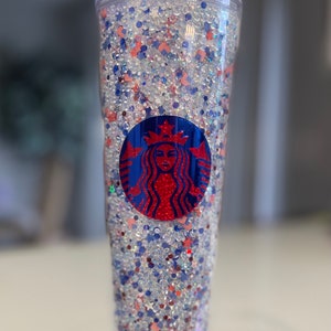 Stars & Stripes Rhinestone filled Starbucks Cup