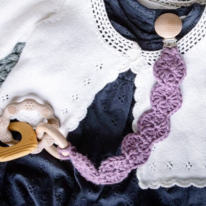 Multi Pacifier Clip Set, Cotton Paci Tethers, 3 patterns: Lollie/Arrow/Star