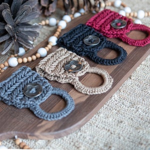 Kitchen Towel Holder: Cotton Towel Ring, Handmade