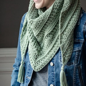 Bead Stitch Triangle Scarf // Triangle Shawl // Cozy Wrap // Knit, Crochet, Handmade // Made to Order
