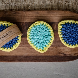Raindrop Dish Scrubbies - Set of 2 // Pot Scrubber // Thick Dish Scrubby // Kitchen Scrubby // Dish Sponge // Crochet Scrubby