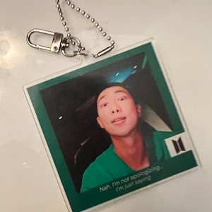 Vlive series - Namjoon bts keychain photo keychain - BTS Vlive photocard  acrylic keychain- RM BTS quote: im not apologizing, Im just sayin