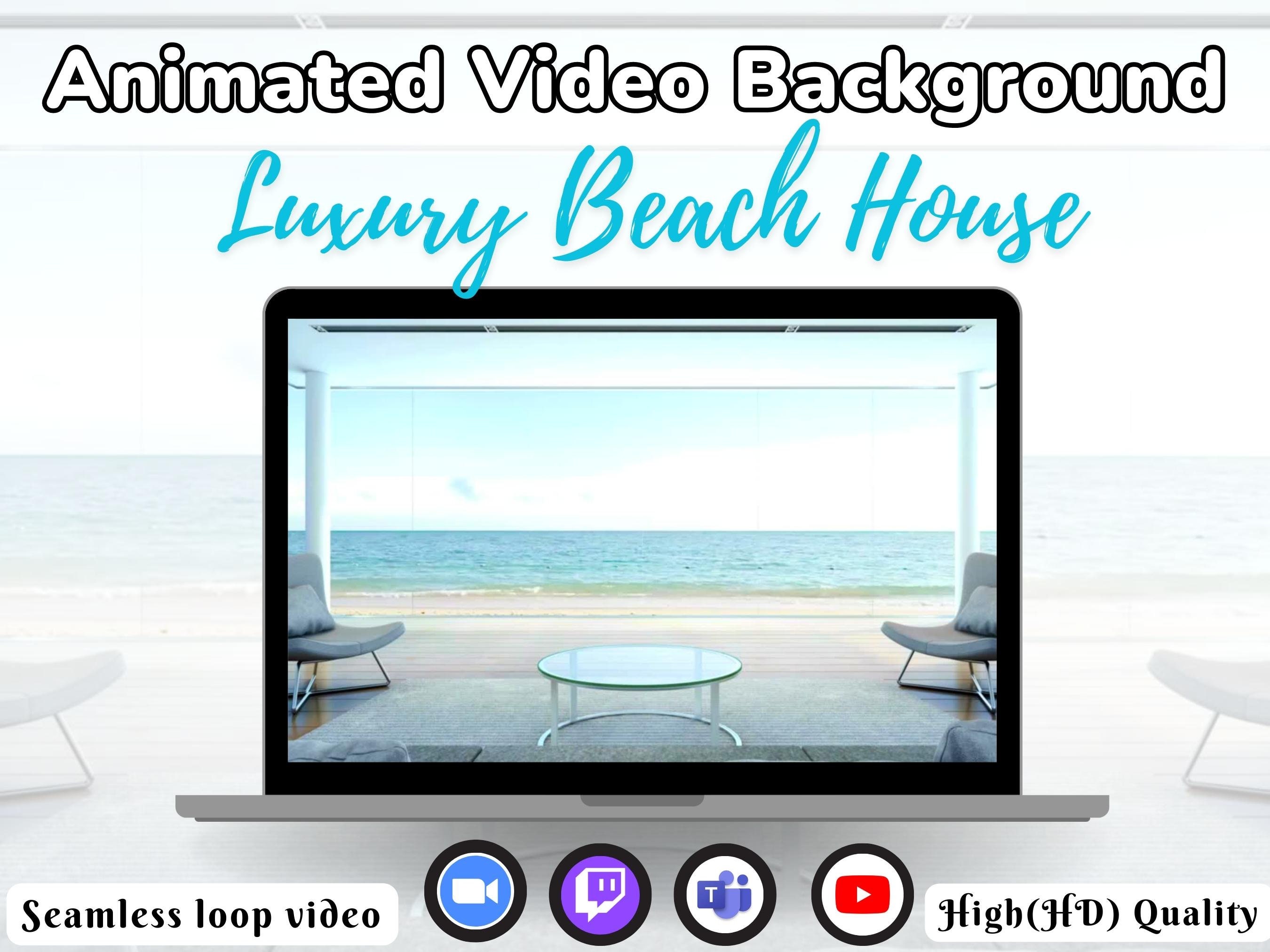 Beach Animated Virtual Background Zoom Background Video Loop Etsy Ireland