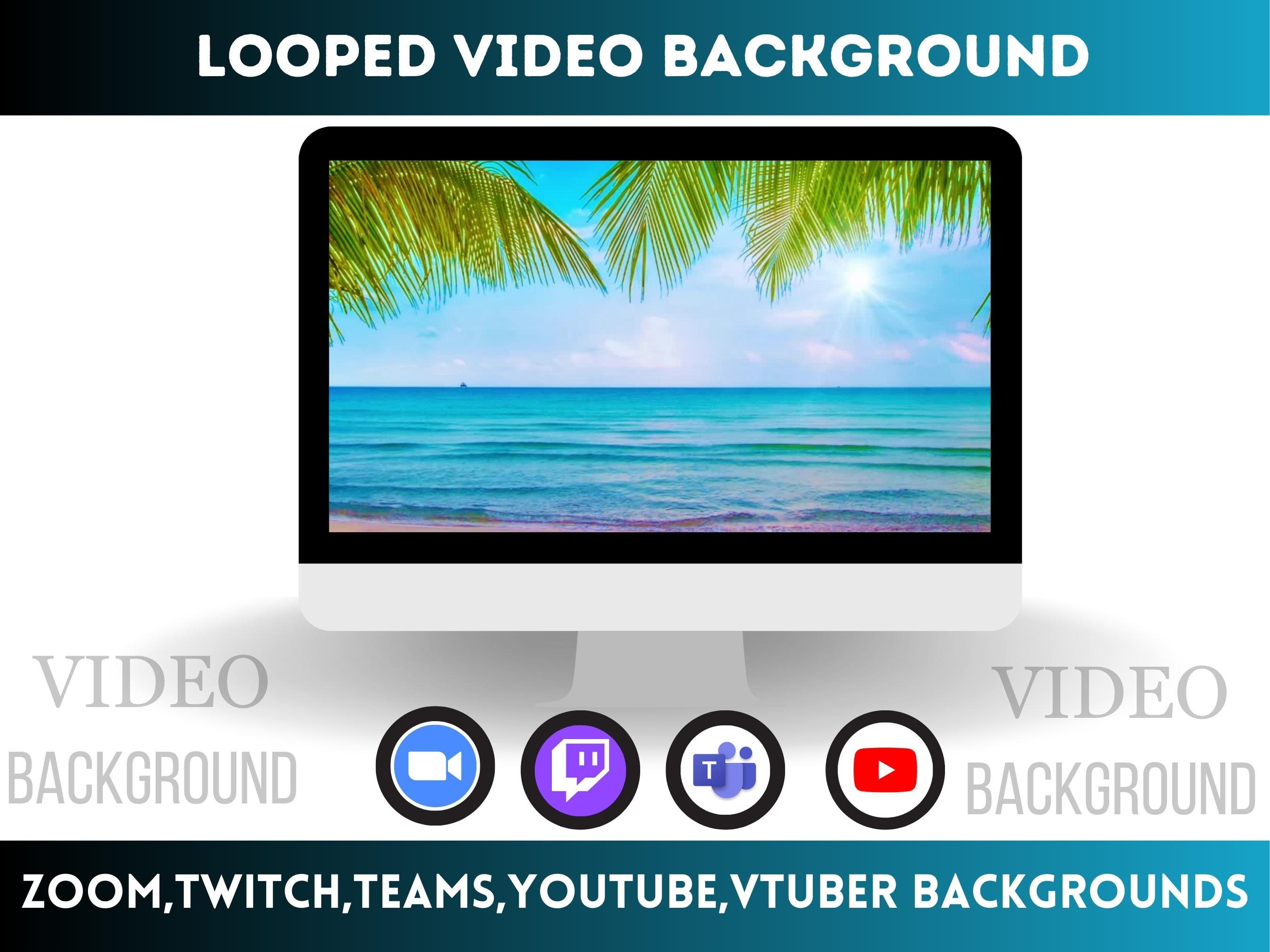 Beach Animated Virtual Background, Zoom Background, Vtuber Background