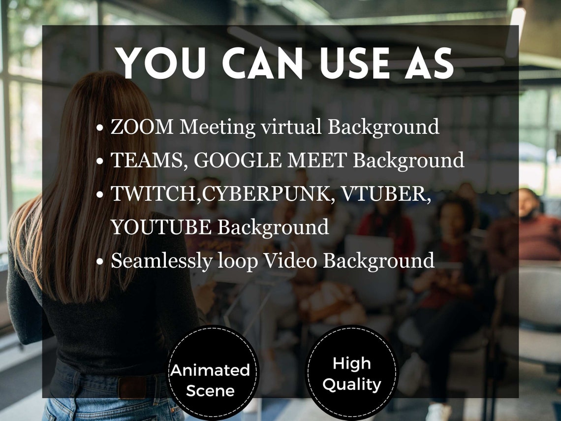 Animated Virtual Background Zoom Background Video Loop Stream Etsy