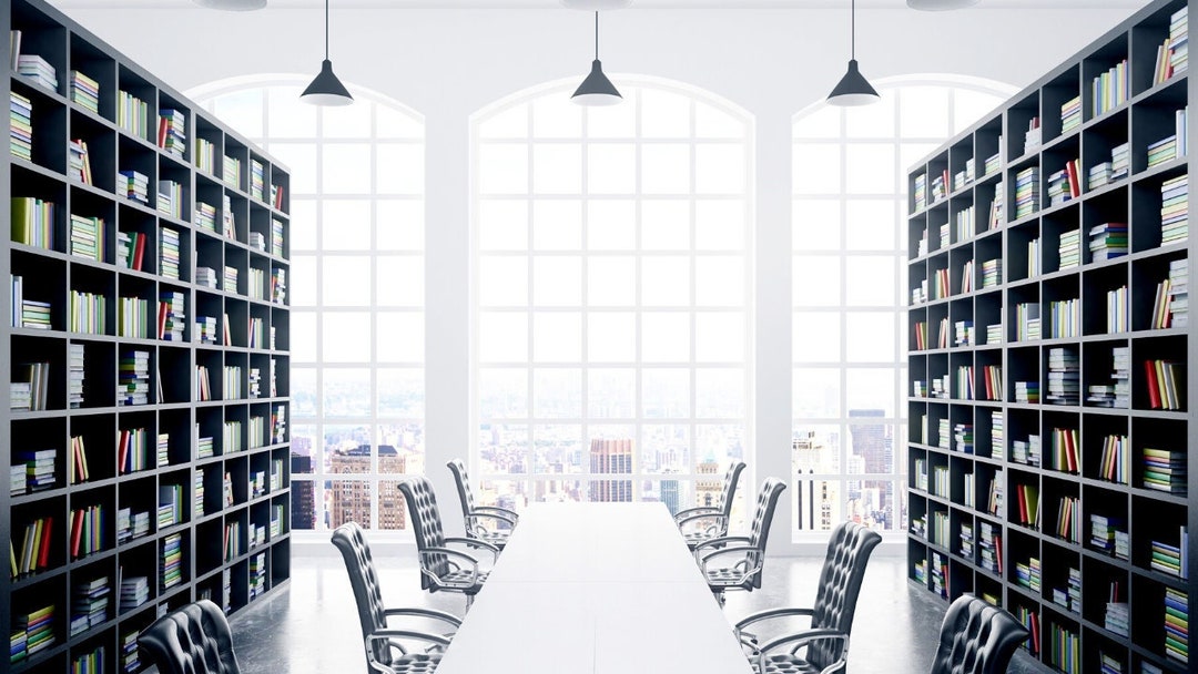 Bookcase Zoom Virtual Backgrounds Backdrop Office Background Microsoft