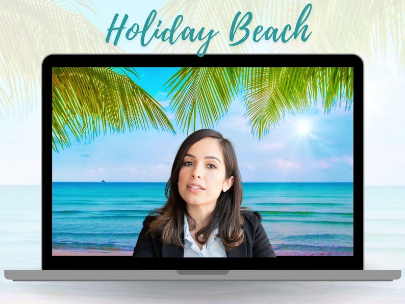 Beach Animated Virtual Background, Zoom Background, Vtuber Background
