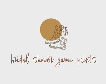 Cowgirl/ Western themed Bridal shower party game printouts