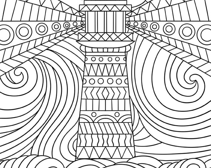 Adult mindful colouring - Lighthouse