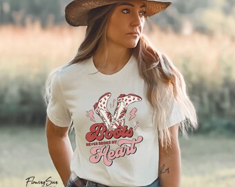 Anti Valentine's Day Sweatshirt, Boots Never Broke My Heart, Galentines Day Shirt, Valentines Shirt, Western Valentine, Cowgirl