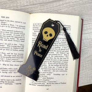 Read In Peace Spooky Cute Bookmark Goth Bookmark Skull Bookmark Celestial Mystical Esoteric Arcane Bookish Reader Gift Gothic Gift Grave