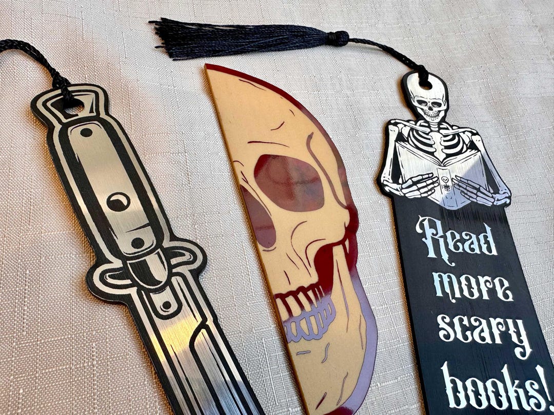 Gothic Bookmark Macabre Bookmark Laser Engraved Plastic Bookmark Dark ...