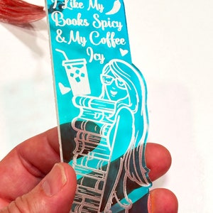 Spicy Book Reader Gift Spicy Reader of Smut Iced Coffee I like my Books Spicy and My Coffee Icy Romance Book Lover Enemies To Lovers Booktok