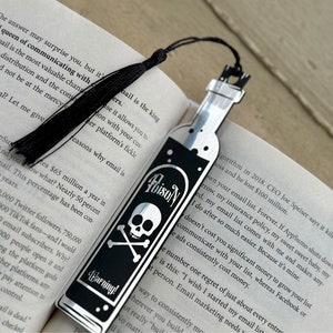 True Crime Fan Gift Bookmark Dark Humor Poison Bottle Funny Bookmark Skull Bookmark Humorous true crime collectible Funny true crime