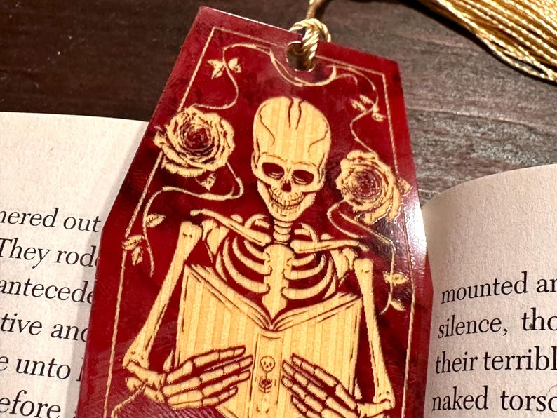 Skeleton Bookmark Skull Bookmark for Horror Fans of Scary Book Funny ...