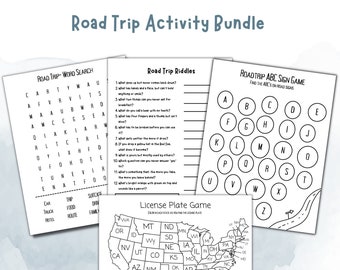 Road Trip Trivia Game BUNDLE USA Travel Trivia Questions &amp; - Etsy