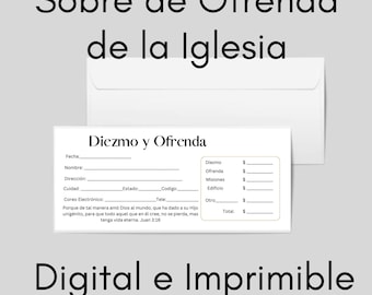 Sobre de Ofrenda de la Iglesia diseño, Digital, Imprimible