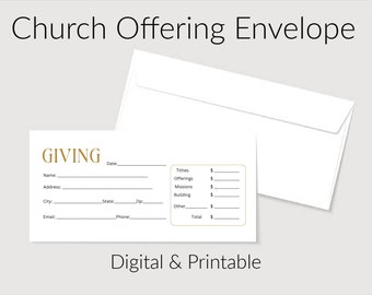 Church Offering Envelope , Digital Envelope Design , Printable