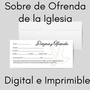 Sobre de Ofrenda de la Iglesia diseño, Digital, Imprimible