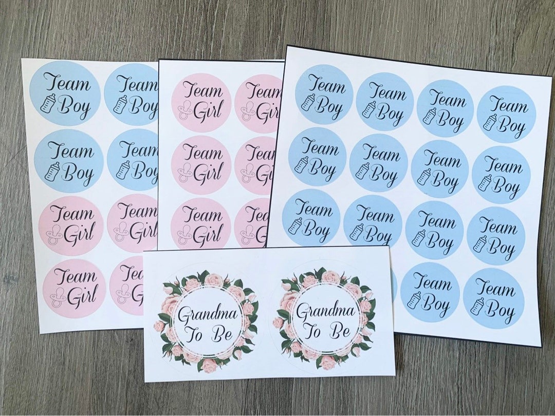Gender Reveal Stickers Digital - Etsy
