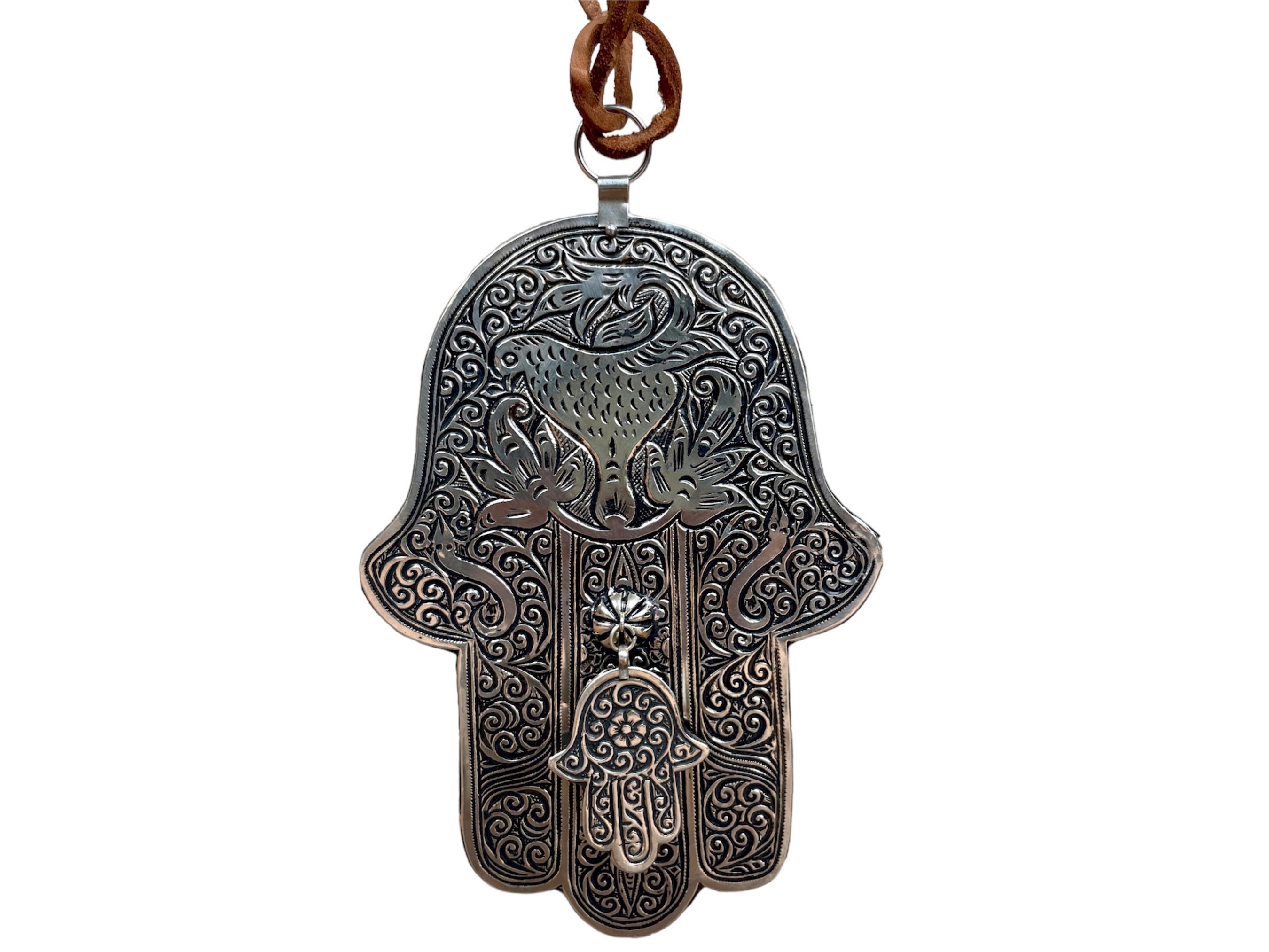 Toppa Ricamata Hamsa – Mano Di Fatima Con Occhio Di Allah, Applicazione Termoadesiva (5,3x6,8 Cm) - 2