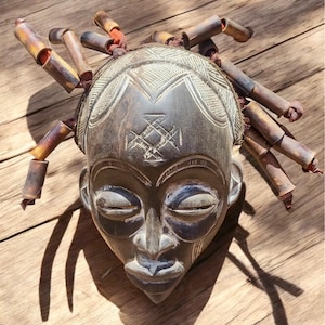 Free shipping African Art antique African mask  Wood  Hand-Carved African Tribal Mask – Authentic Wood Art bobo bwa Hawk Mask
