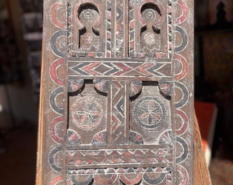 Vintage Moroccan Berber Door, Antique Moroccan Carved Artwork, Amazigh Berber Door ,Handmade Traditional Moroccan door Carved wooden