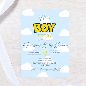 It’s A Boy Story Invite | Boy Story Baby Shower Digital Download | Instant Download