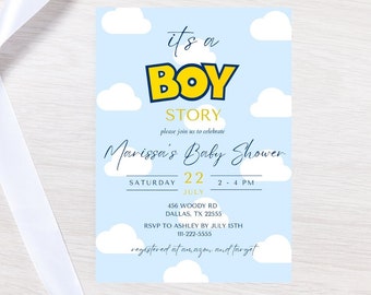 It’s A Boy Story Invite | Boy Story Baby Shower Digital Download | Instant Download
