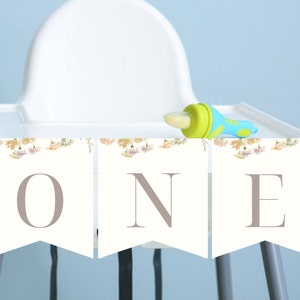 Storybook 1st Birthday Banner Flags | Editable Book Themed Birthday Banner | First Chapter One Banner Flags | Book High Chair Banner