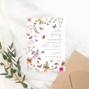 Fairy Baby Shower Invitation | Editable Fairy Baby Shower Template | Enchanted Garden Baby Shower Invite | A Little Fairy Is On The Way