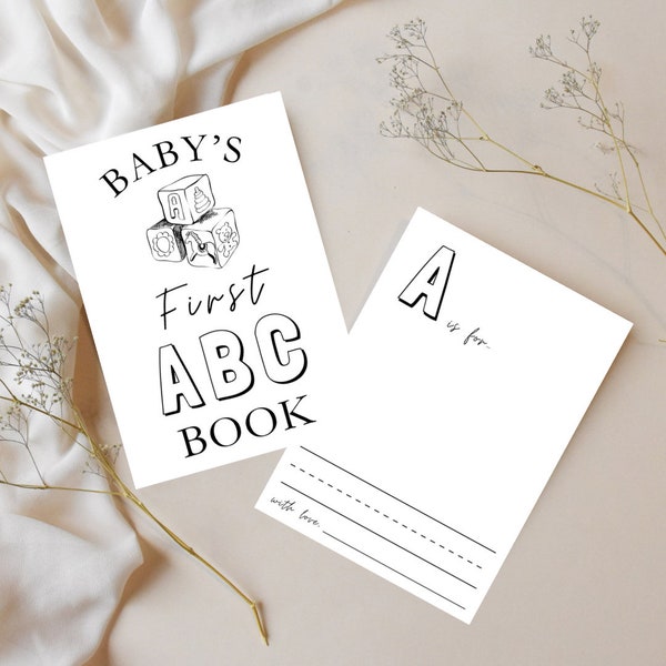 Blank Baby’s First ABC Coloring Book And Sign | Baby Shower ABC Book | First Alphabet Book | Blank ABC Book | Printable Baby Shower Activity