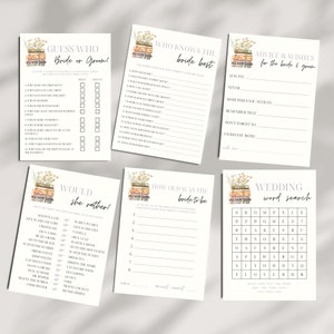 Editable Storybook Bridal Shower Games | Book Themed Bridal Shower Games Bundle | Book Lover Bridal Shower Games | Bridal Shower Activities