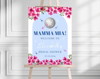 Editable Mamma Mia Bridal Shower Invitation | Mamma Mia Disco | Greek Bridal Shower Invite | Dancing Queen Bridal Shower | Blue White Invite