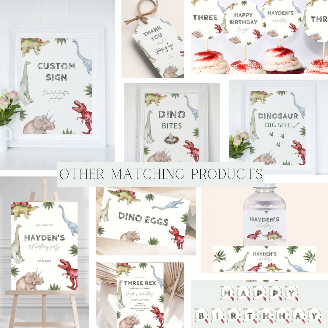 Editable Dinosaur Food Tent Labels | Three Rex Food Tent Labels | Dino ...