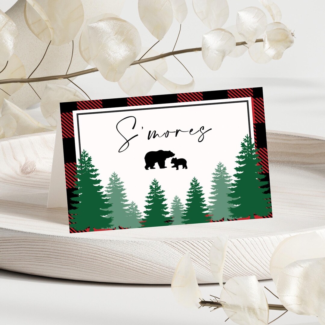 Editable Lumberjack Theme Food Tent Label | Printable Buffalo Plaid ...