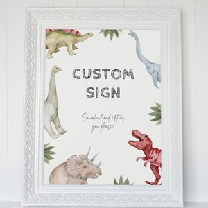 Editable Dinosaur Birthday Custom Sign | Three-Rex Birthday Party Sign | Dinosaur Party Decor | T-Rex Party Sign | Dino Four Birthday Sign