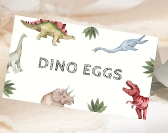 Bewerkbare dinosaurusvoedseltentlabels | Drie Rex voedseltentlabels | Dino-voedseletiketten | Dino Vier Voedseletiketten | Afdrukbare dinosaurusplaatskaarten