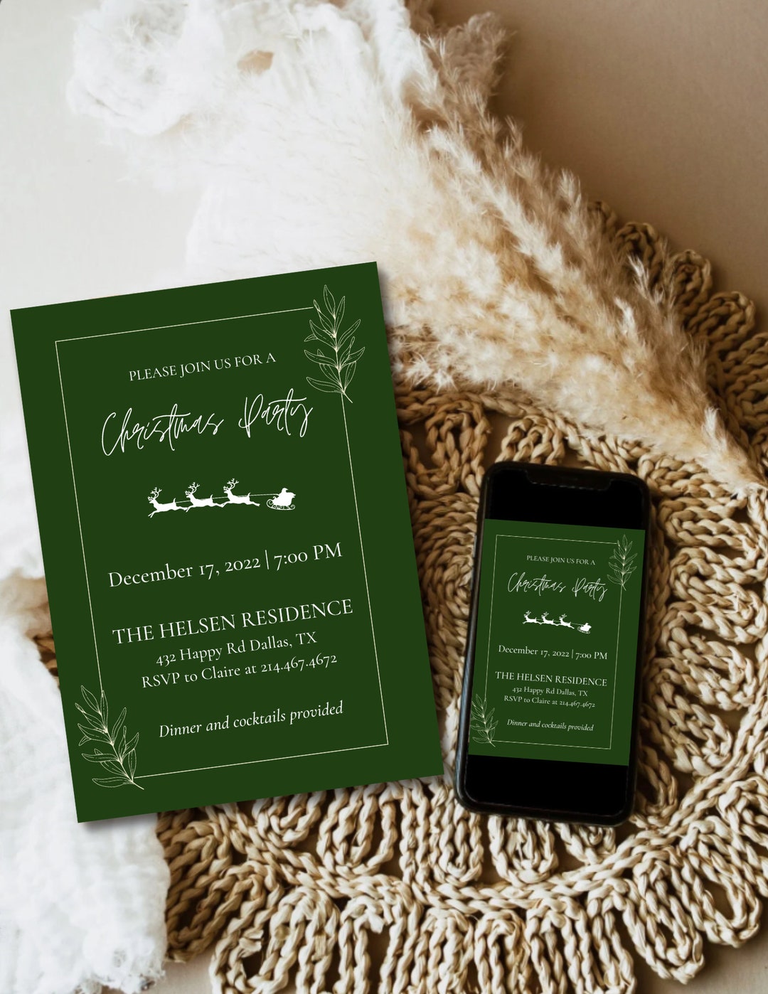 Christmas Party Invitation Christmas Party Einvite Etsy