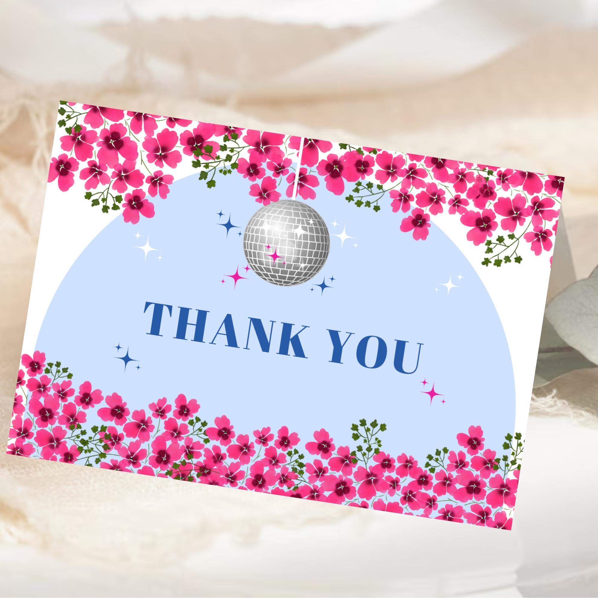 Editable Mamma Mia Theme Thank You Card | Printable Mamma Mia Thank You ...