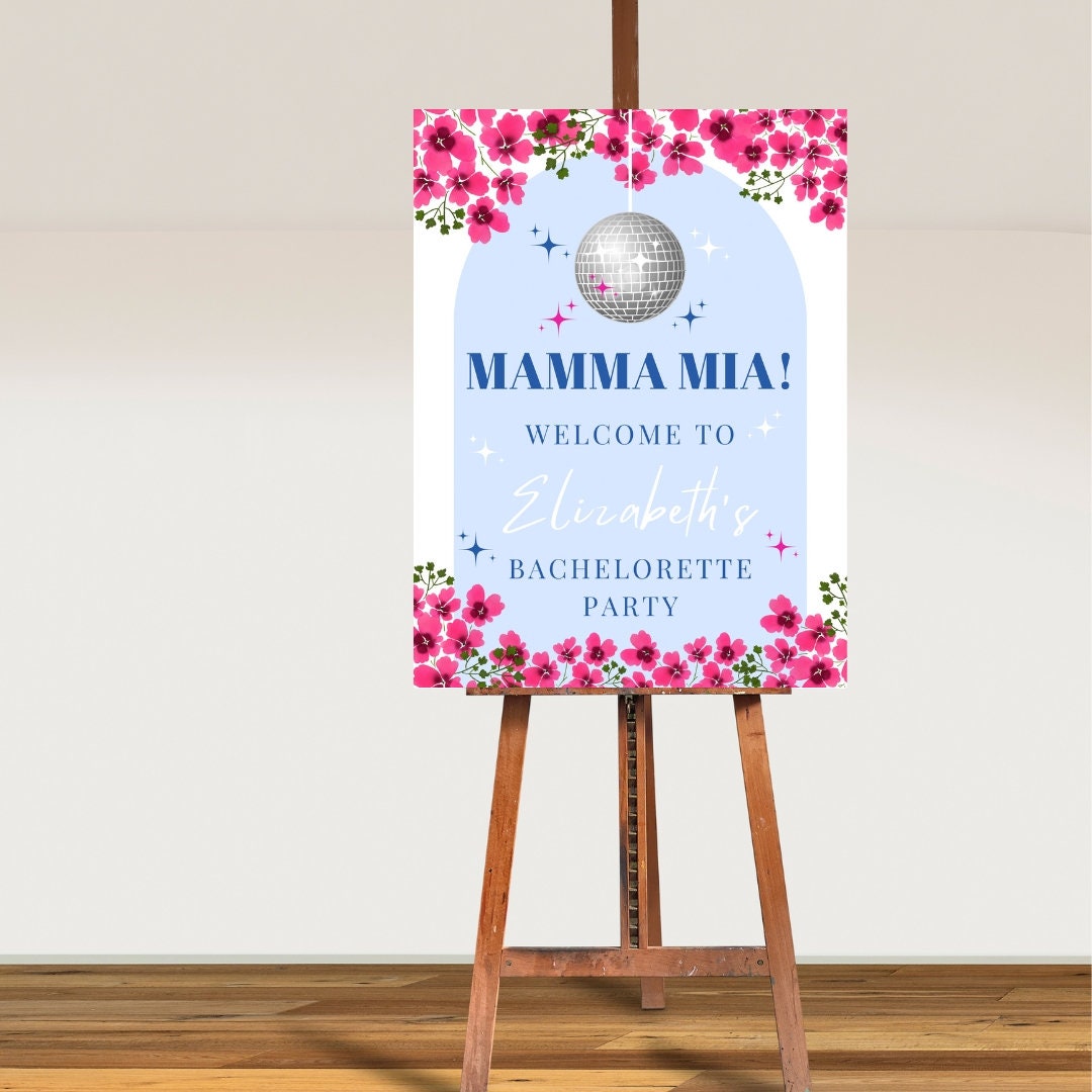 そうまなmama様✶⋆確認専用ページ バースデーガーランド（ネーム含む） Editable Mamma Mia Disco Bachelorette Welcome Sign | Mamma Mia