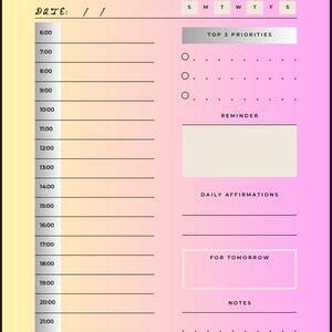 Daily Planner Printable | To Do List & Schedule Organizer | Productivity Planner | PDF Digital Download