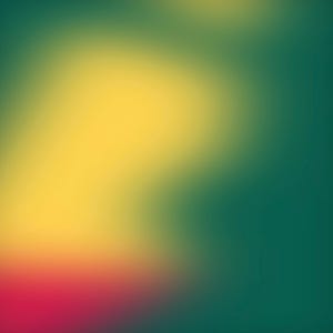 May include: An abstract background featuring a smooth colour gradient. The image shifts from a bright yellow at the top to a deep teal on the right and a reddish-pink at the bottom. The colours blend seamlessly, producing a soft, blurred effect.