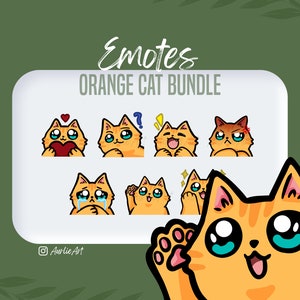 Orange Cat Emote Bundle | 7 Cat Emotes | Cat Emotes for Twitch, YouTube, Discord