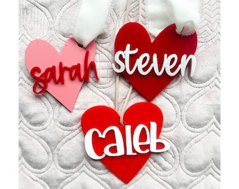 Personalized Acrylic Heart Valentine's Day Basket Tag
