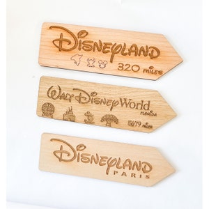 Disney Inspired Sign , Distance to Disney Parks signs, Disney World Inspired Wall Décor, Disney Direction Signs, Disneyland Inspired Signs