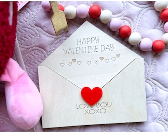 Personalized Wooden Valentine's Love Letter Holder | Voucher Gift