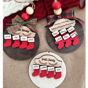 hanging stocking ornaments /personalise family ornament/ custom christmas baubles