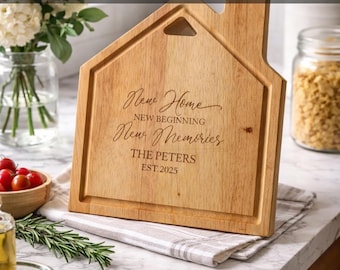 Personalised New Home Chopping Board Gift | Housewarming Gift for Couples | Custom Engraved Wooden Kitchen